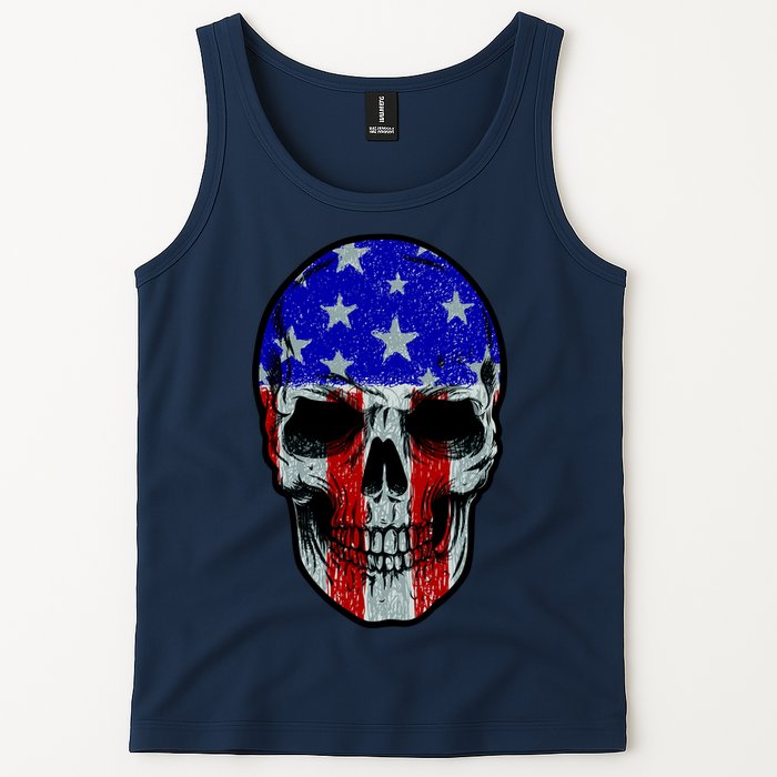Vintage USA American Patriot Skull Tank Top