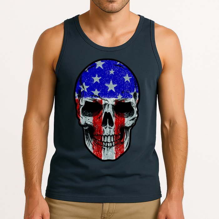 Vintage USA American Patriot Skull Tank Top
