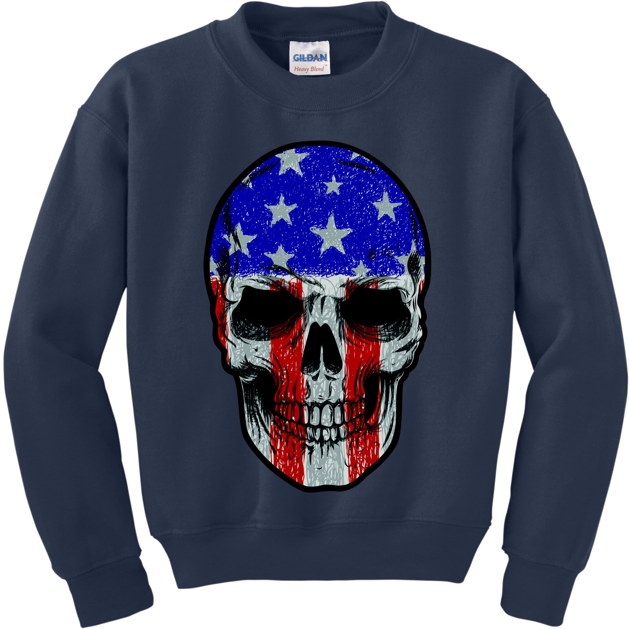 Vintage USA American Patriot Skull Kids Sweatshirt