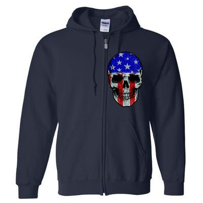 Vintage USA American Patriot Skull Full Zip Hoodie