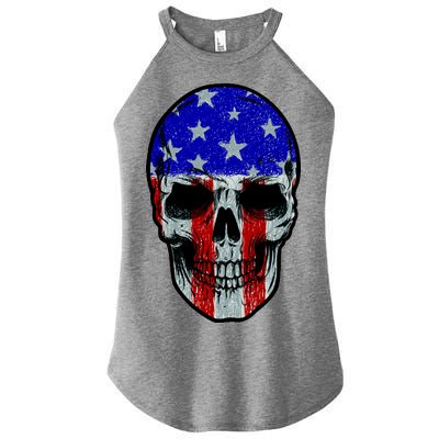 Vintage USA American Patriot Skull Women’s Perfect Tri Rocker Tank