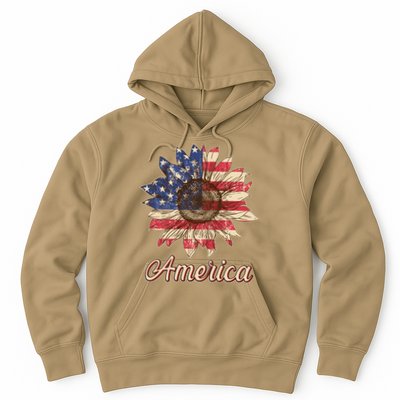 Vintage USA American Sunflower Hoodie