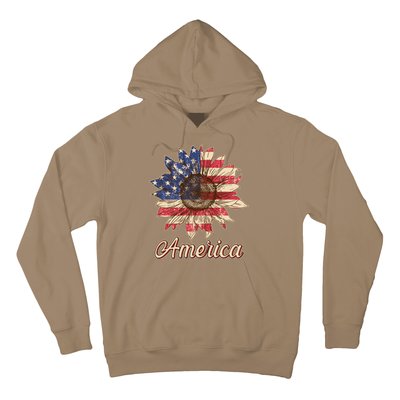 Vintage USA American Sunflower Hoodie