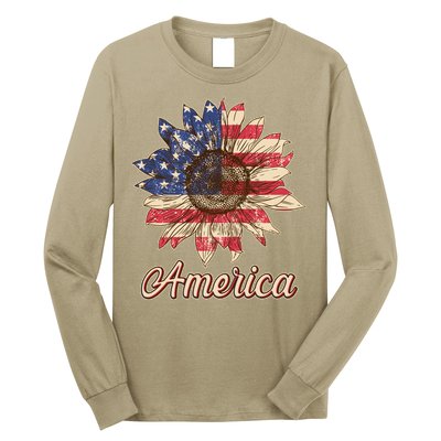Vintage USA American Sunflower Long Sleeve Shirt