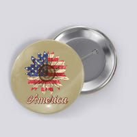 Vintage USA American Sunflower Button