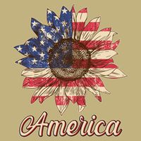 Vintage USA American Sunflower Button