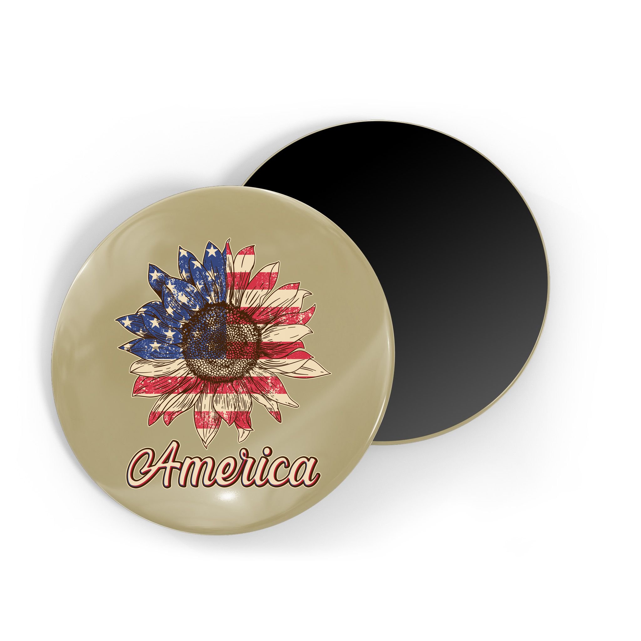 Vintage USA American Sunflower Magnet