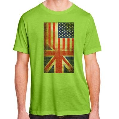 Vintage USA British Distress Flag Adult ChromaSoft Performance T-Shirt