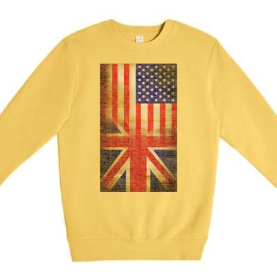 Vintage USA British Distress Flag Premium Crewneck Sweatshirt