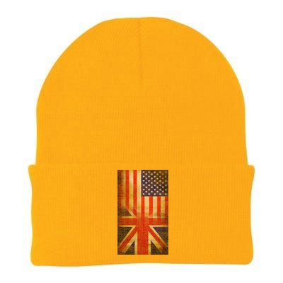 Vintage USA British Distress Flag Knit Cap Winter Beanie