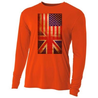 Vintage USA British Distress Flag Cooling Performance Long Sleeve Crew