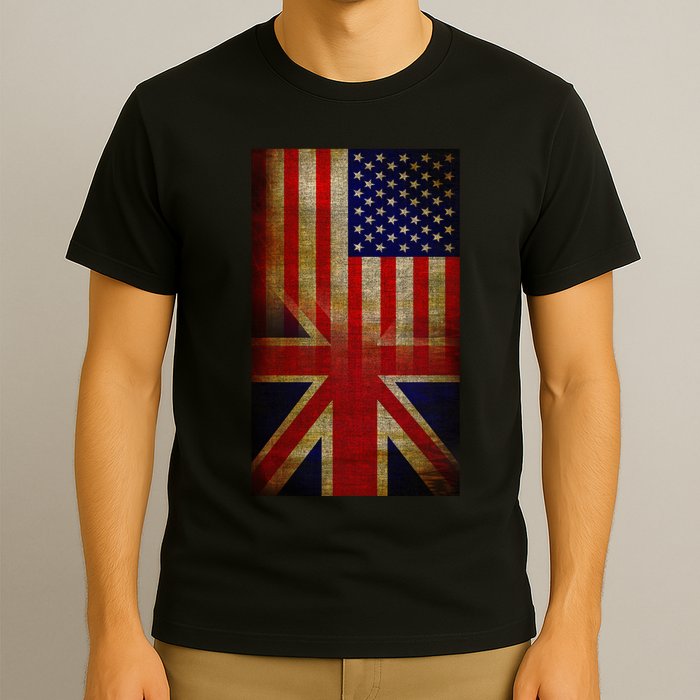 Vintage USA British Distress Flag T-Shirt