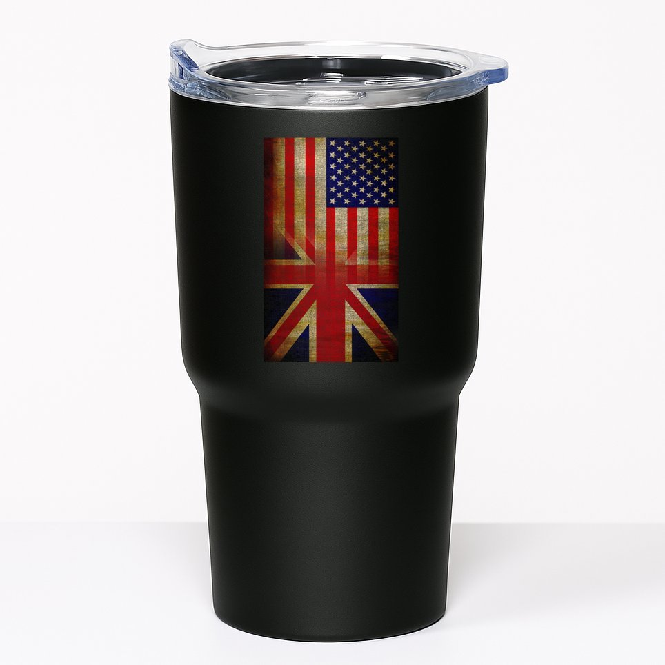 Vintage USA British Distress Flag Tumbler