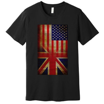 Vintage USA British Distress Flag Premium T-Shirt