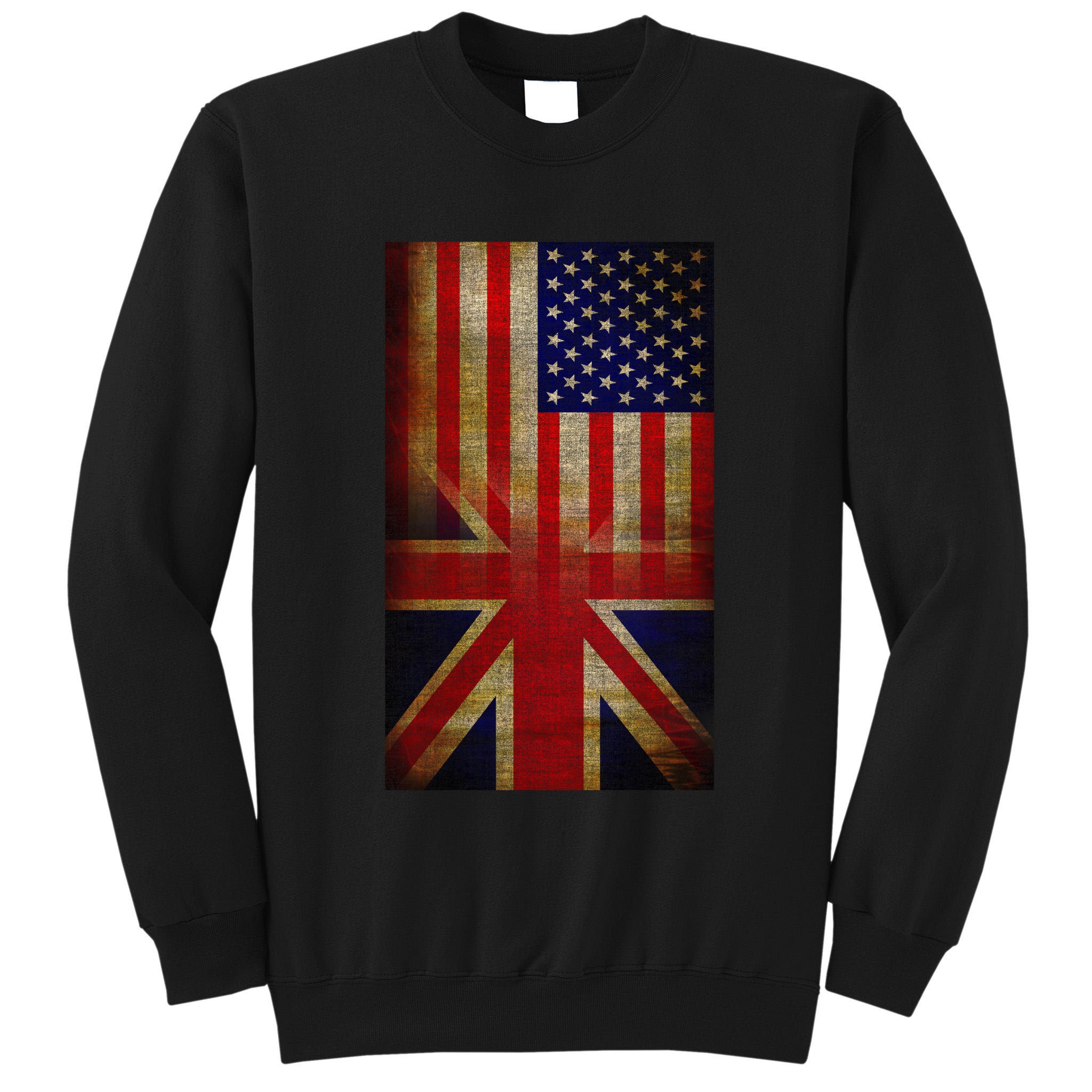 Vintage USA British Distress Flag Tall Sweatshirt