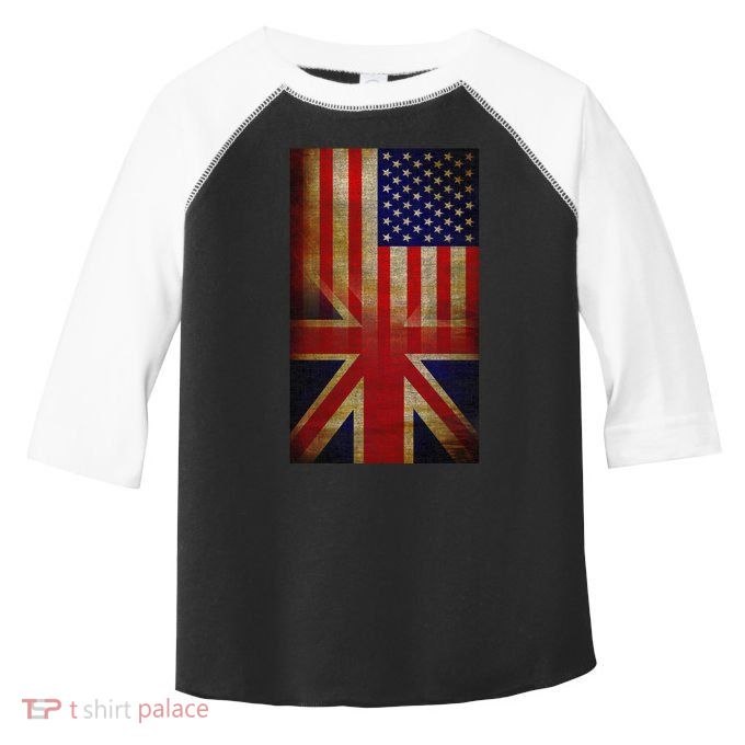 Vintage USA British Distress Flag Toddler Fine Jersey T-Shirt