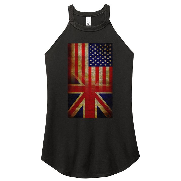 Vintage USA British Distress Flag Women's Perfect Tri Rocker Tank