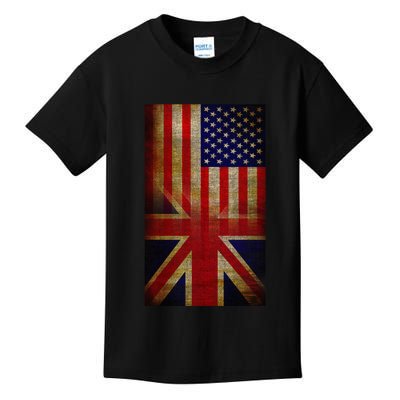 Vintage USA British Distress Flag Kids T-Shirt