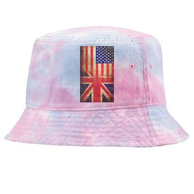 Vintage USA British Distress Flag Tie-Dyed Bucket Hat