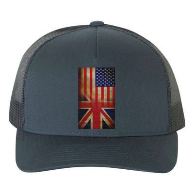 Vintage USA British Distress Flag Yupoong Adult 5-Panel Trucker Hat