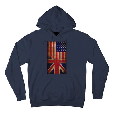 Vintage USA British Distress Flag Hoodie