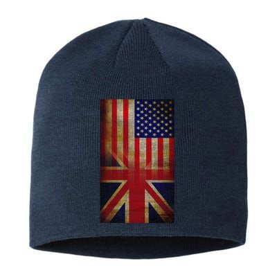 Vintage USA British Distress Flag Sustainable Beanie