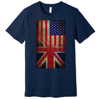 Vintage USA British Distress Flag Premium T-Shirt