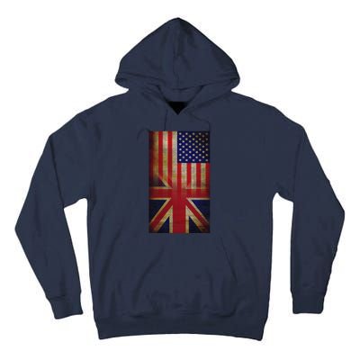 Vintage USA British Distress Flag Tall Hoodie