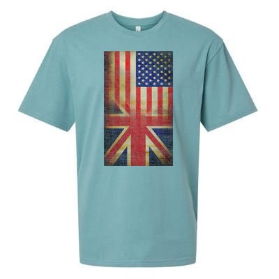 Vintage USA British Distress Flag Sueded Cloud Jersey T-Shirt