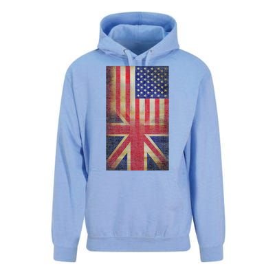 Vintage USA British Distress Flag Unisex Surf Hoodie