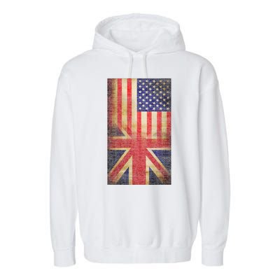 Vintage USA British Distress Flag Garment-Dyed Fleece Hoodie