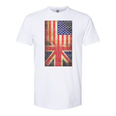 Vintage USA British Distress Flag Softstyle® CVC T-Shirt