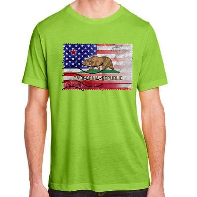 Vintage USA California Republic Flag Adult ChromaSoft Performance T-Shirt