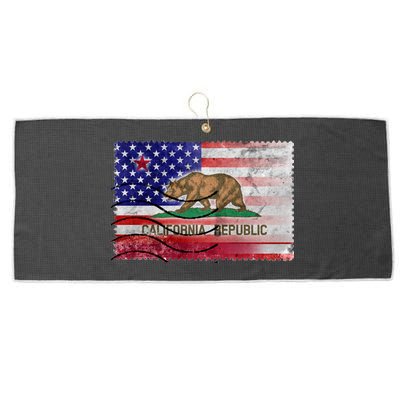 Vintage USA California Republic Flag Large Microfiber Waffle Golf Towel