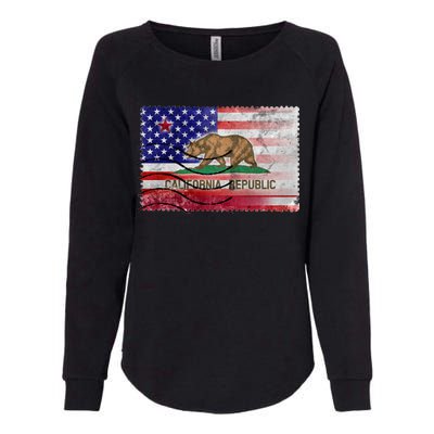 Vintage USA California Republic Flag Womens California Wash Sweatshirt