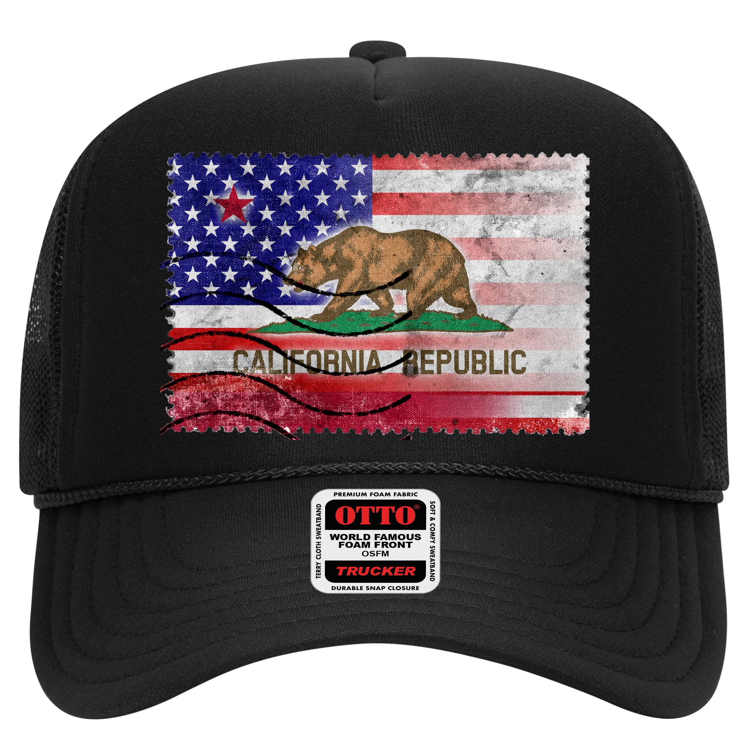 Vintage USA California Republic Flag Trucker Hat