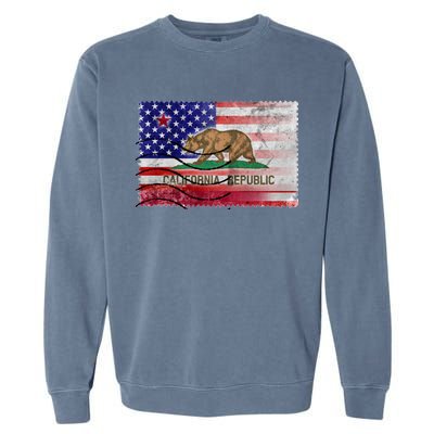 Vintage USA California Republic Flag Garment-Dyed Sweatshirt