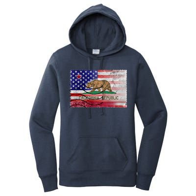 Vintage USA California Republic Flag Women's Pullover Hoodie