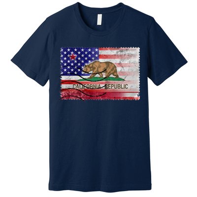 Vintage USA California Republic Flag Premium T-Shirt