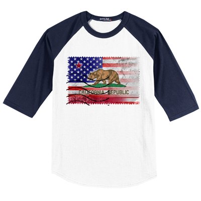 Vintage USA California Republic Flag Baseball Sleeve Shirt