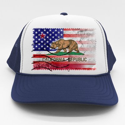 Vintage USA California Republic Flag Trucker Hat