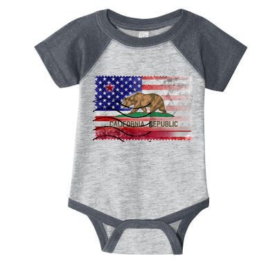 Vintage USA California Republic Flag Infant Baby Jersey Bodysuit