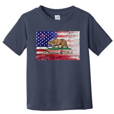 Vintage USA California Republic Flag Toddler T-Shirt