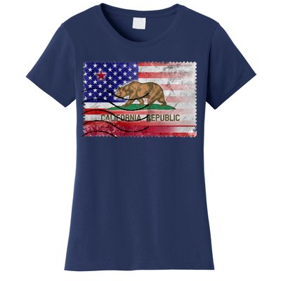 Vintage USA California Republic Flag Women's T-Shirt