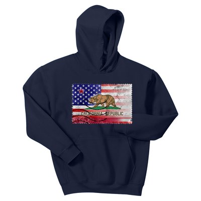 Vintage USA California Republic Flag Kids Hoodie