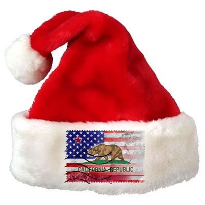 Vintage USA California Republic Flag Premium Christmas Santa Hat