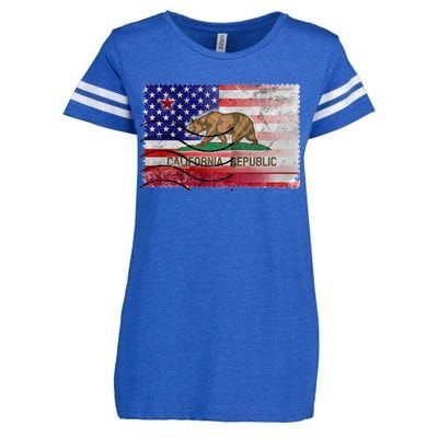 Vintage USA California Republic Flag Enza Ladies Jersey Football T-Shirt