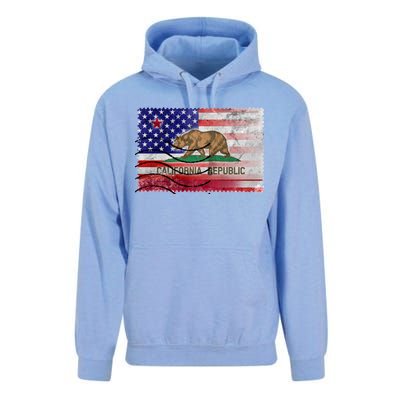 Vintage USA California Republic Flag Unisex Surf Hoodie