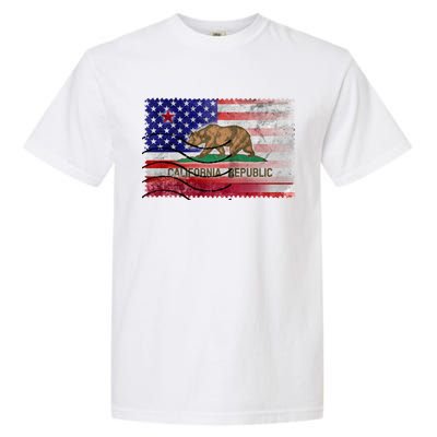 Vintage USA California Republic Flag Garment-Dyed Heavyweight T-Shirt