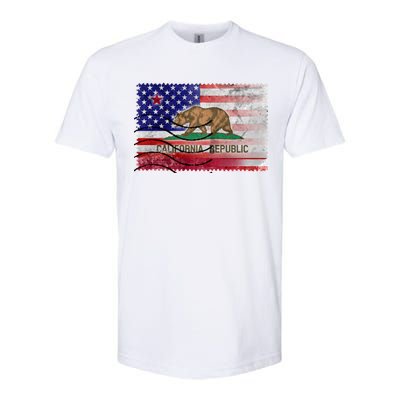 Vintage USA California Republic Flag Softstyle® CVC T-Shirt